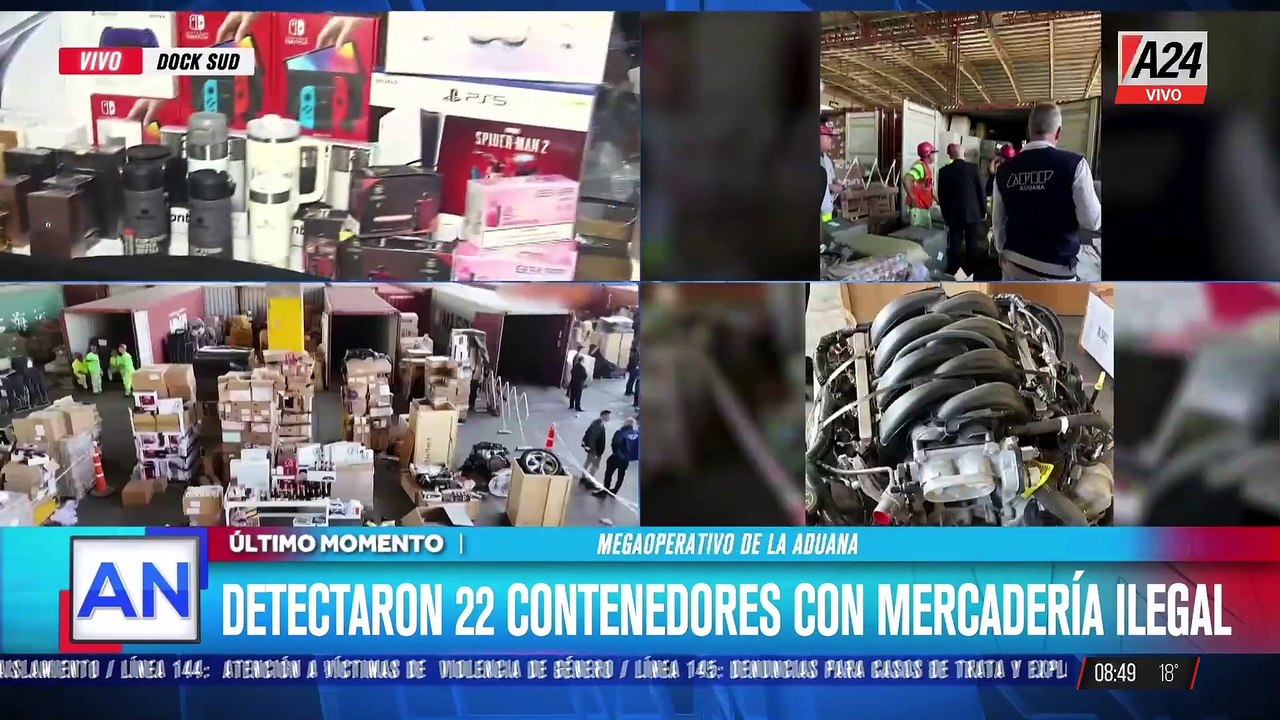 Megaoperativo de la Aduana: detectaron 22 contenedores de mercadería ilegal