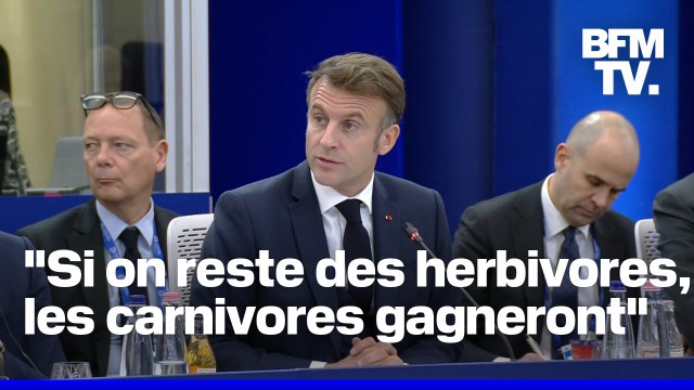 Si on décide de rester des herbivores, les carnivores gagneront : Emmanuel Macron appelle l'Europe à reprendre le contrôle