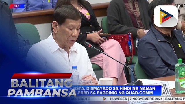 Ilang Kongresista, dismayado sa hindi na naman pagsipot ni dating Pangulong Rodrigo Duterte sa pagdinig ng Quad-Comm