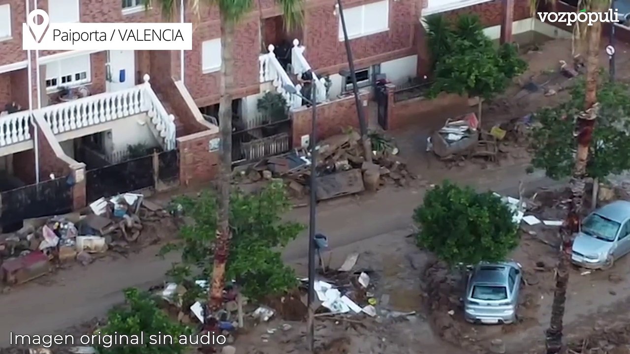 Imágenes aéreas de una de las zonas de Paiporta nueve días después del paso de la DANA