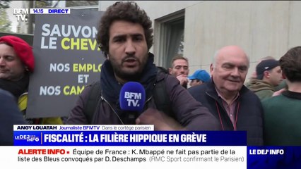 Manifestation de la filière hippique: "Il faut se mobiliser pour que la taxe ne passe pas", explique un entraîneur dans le cortège