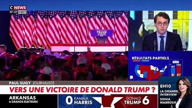 Donald Trump s'exprime sur CNews et revendique la victoire à la présidentielle américaine 2024 face à Kamala Harris