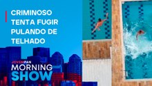 SUSPEITO armado PULA de telhado em piscina durante FUGA da POLÍCIA em SP