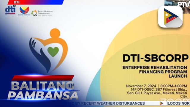 DTI-SBCorp enterprise rehabilitation financing program to provide financial aid to businesses affected by #KristinePH