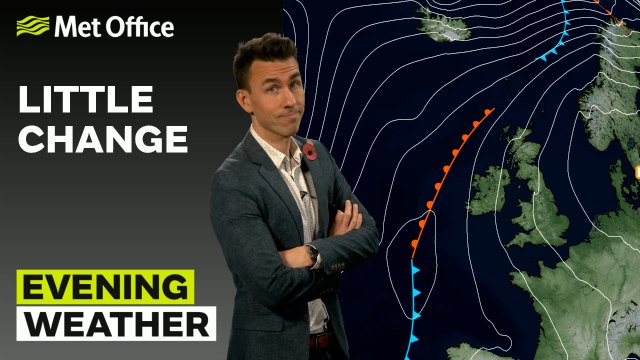 Met Office Evening Weather Forecast 07/11/24 - Cloudy skies remain, mild temperatures