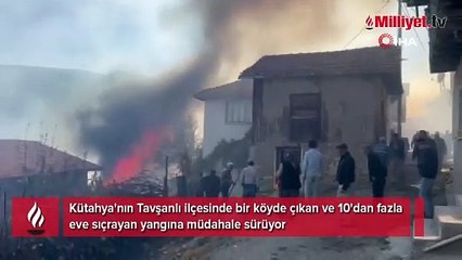 Kütahya'da çöplükte çıkan yangın Kızılçukur köyüne yayıldı! Vatandaşlar tahliye edildi