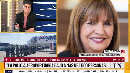 Patricia Bullrich amenazó a las y los trabajadores de la empresa Intercargo
