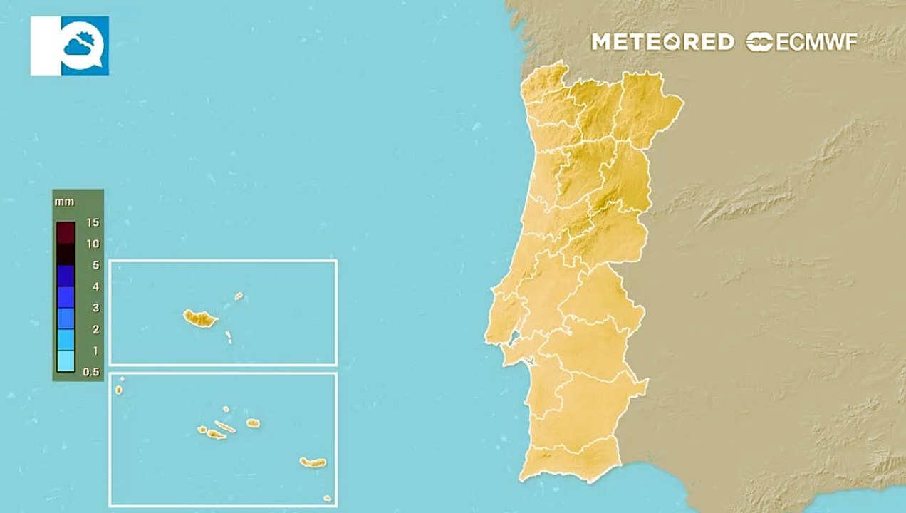 Esta sexta-feira voltará a chover em Portugal continental