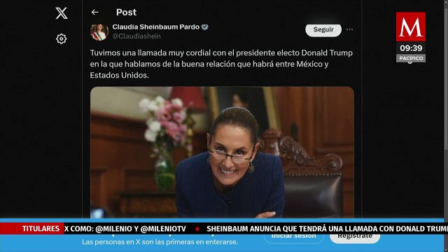 Claudia Sheinbaum y Donald Trump sostienen llamada telefónica