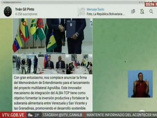 Canciller Yván Gil anuncia firma de Memorándum de Entendimiento para el lanzamiento de AgroAlba