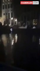 Filistin bayrağını indiren İsrailli taraftarları nehre attılar