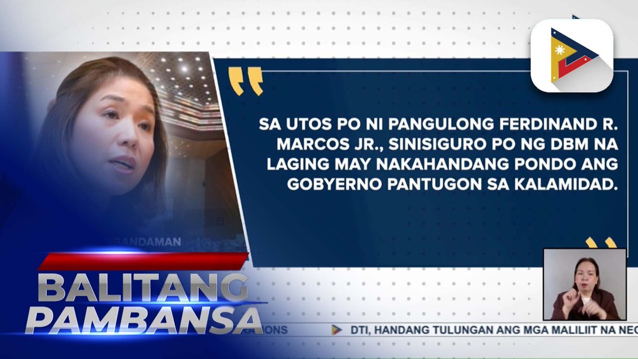DBM, tiniyak ang sapat na pondo ng pamahalaan para sa relief operations