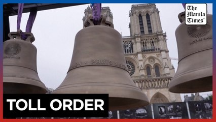 Olympic bell arrives at Notre Dame Cathedral a month before reopening