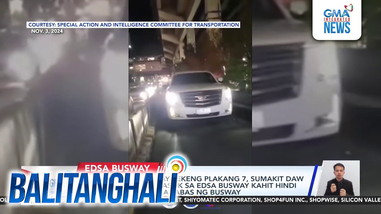 Driver ng SUV na may pekeng plakang 7, sumakit daw ang tiyan kaya pumasok sa EDSA busway kahit hindi naman ma-traffic sa labas ng busway | Balitanghali