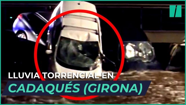 Una riada en Cadaqués (Girona) arrastra 32 coches tras las intensas lluvias de la madrugada