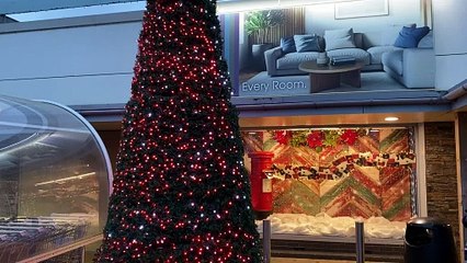 Christmas tree lights outside Vincent Davies store, Haverfordwest