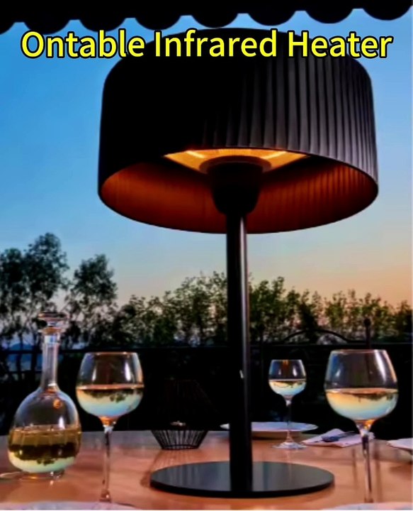 1500w Outdoor Patio Heater Black On Table Heater Electric Quartz Tube Heater