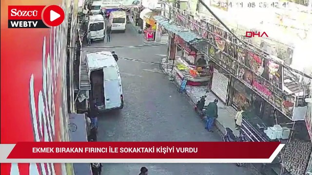 İş yerine ekmek bırakan fırıncı ile sokaktaki kişiyi tabancayla vurdu; saldırı kamerada