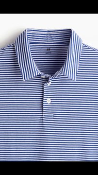 #H&M Slim Fit Polo shirt Blue/White striped Review & Styling