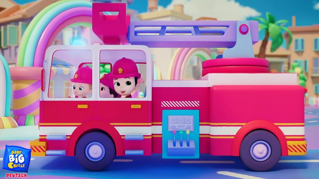 Räder am Feuerwehrauto Mitsinglied und Vorschul Gedicht + Lehrvideo für Babys