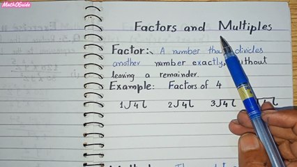 What are Factors and Multiples| Basic concepts of factors and multiples