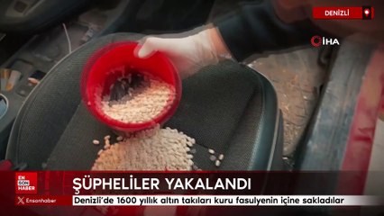 Denizli'de 1600 yıllık altın takıları kuru fasulyenin içine sakladılar