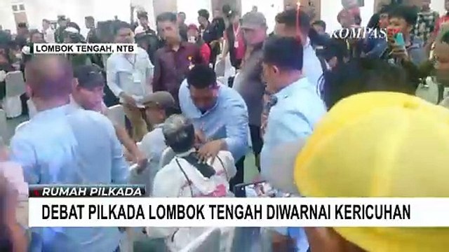Debat Pilkada Lombok Tengah Diwarnai Kericuhan Antara Dua Pendukung Paslon
