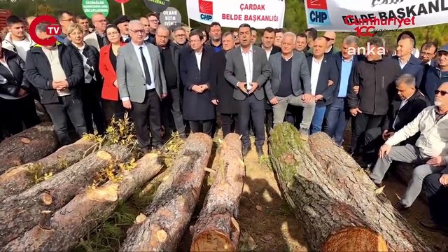 Cengiz Holding'in maden projesi için ağaç kesimine tepki gösteren CHP'li Adem: ''685 futbol sahası büyüklüğünde bir alanda maalesef katliam yapılıyor''