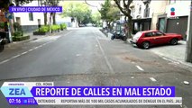 Reportan al menos 45 baches entre Av. Insurgentes y la calle Durango, en la CDMX