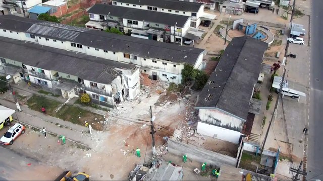 Após explosão: drone mostra como ficou residencial depois de retirada dos entulhos em Maceió