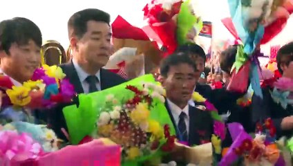 North Korea's World Cup-winning footballers given heroes' welcome