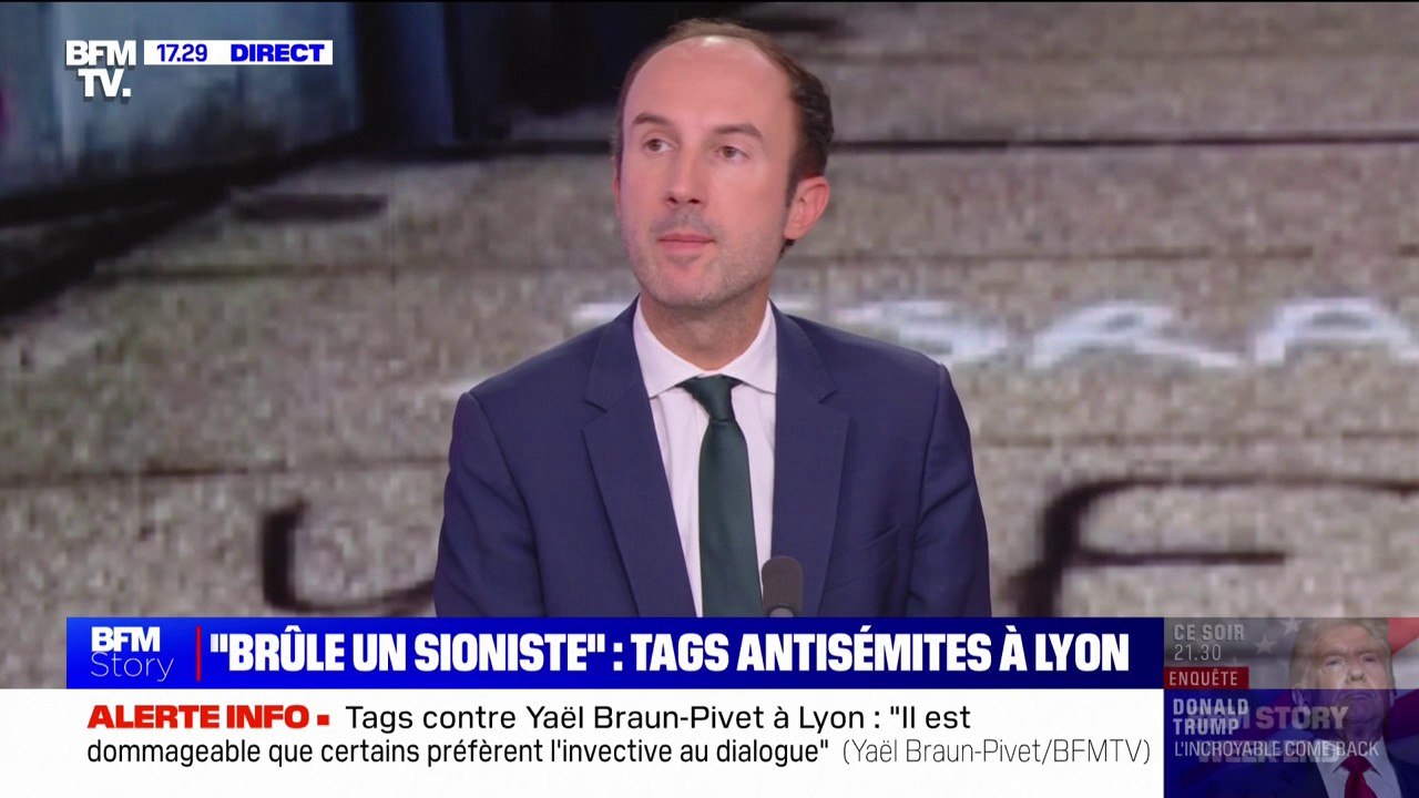 Tags contre la venue de Yaël Braun-Pivet à Lyon...