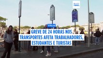 Perturbações nos transportes públicos em toda a Itália devido a greve com 90% de adesão