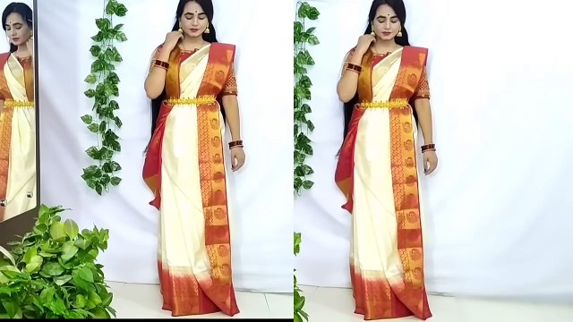 Try this Bengali Draping Style to look more Beautiful_Saree Wearing New Style_How to wear saree