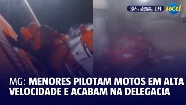 Menores pilotam motos em alta velocidade e acabam na delegacia