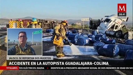 La Autopista Guadalajara-Colima quedó paralizada tras el impacto de dos camiones de carga