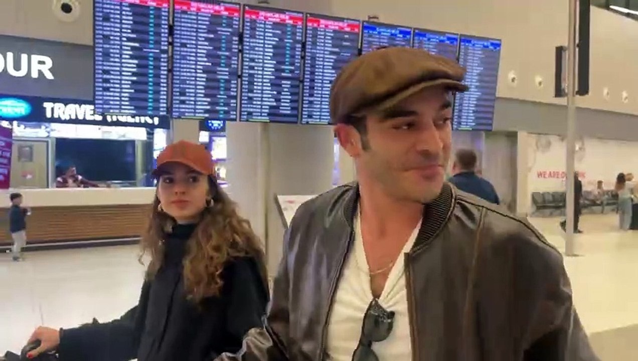 Burak Deniz and Burcu Yazgı caught at the airpot - Bir gece masali actor and actress.