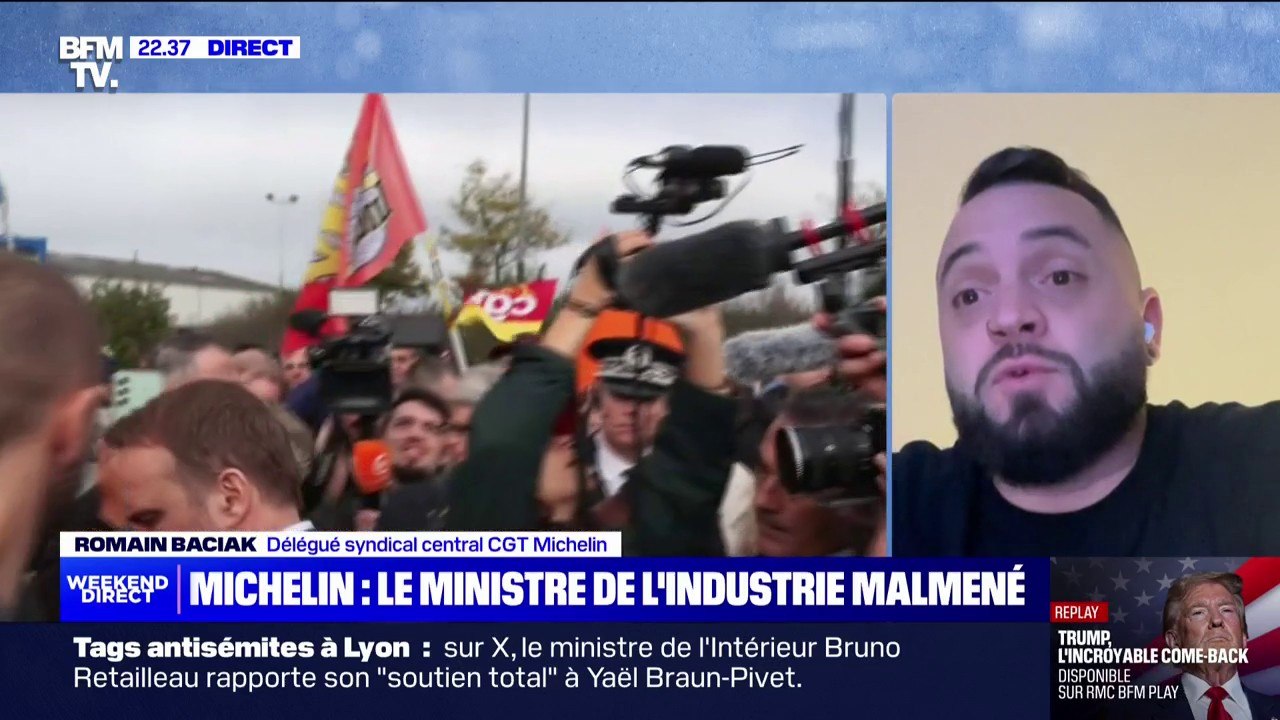 Fermeture d'usines Michelin: "À la CGT, on se bat pour maintenir l'emploi et non pour le chèque", réaffirme Romain Baciak (CGT Michelin)