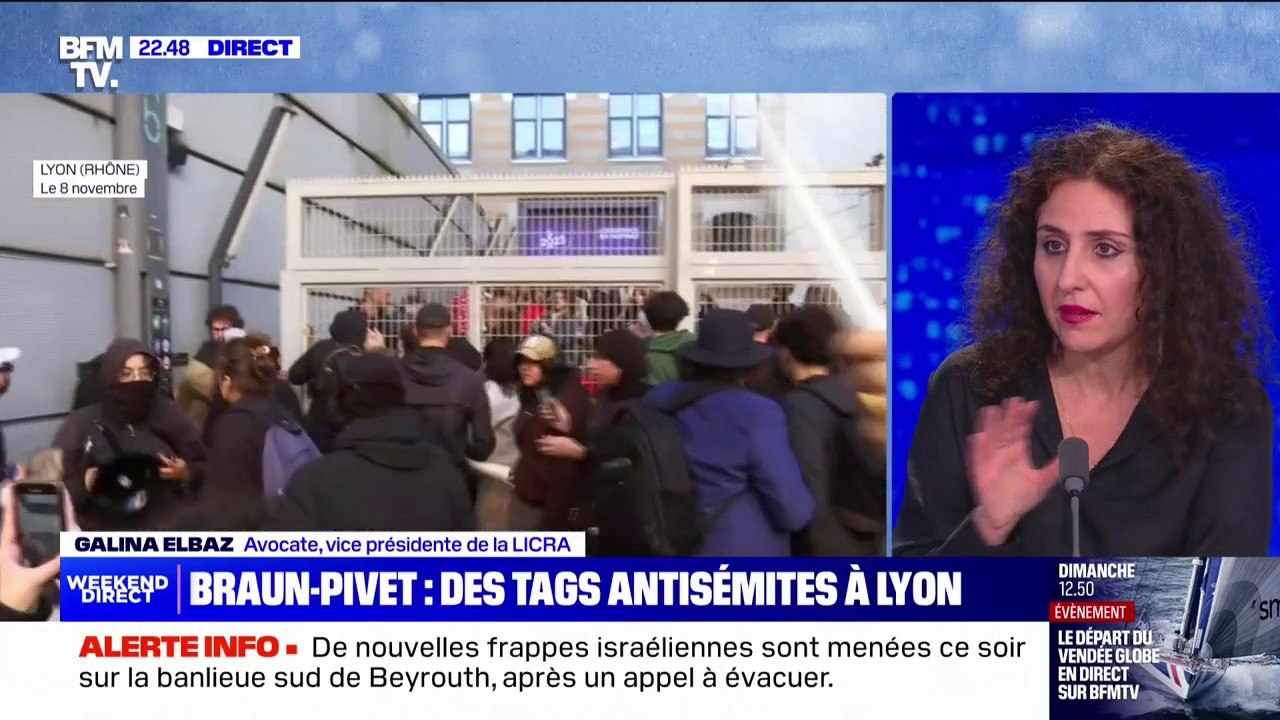 Tags contre la venue de Yaël Braun-Pivet à Lyon: "Il y a de l'antisionisme qui nourrit l'antisémitisme", affirme Galina Elbaz (Licra)