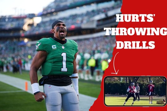 Philadelphia Eagles quarterback Jalen Hurts looks ready to go during practice amid rumors of a possible injury