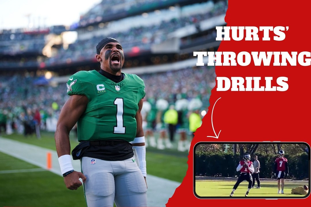 Philadelphia Eagles quarterback Jalen Hurts looks ready to go during practice amid rumors of a possible injury