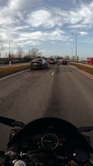 Person driving a minivan decides to block biker from going between the vehicles!