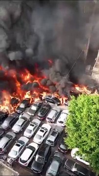 حريق ضخم في بيروت إثر انفجار مولد كهربائي