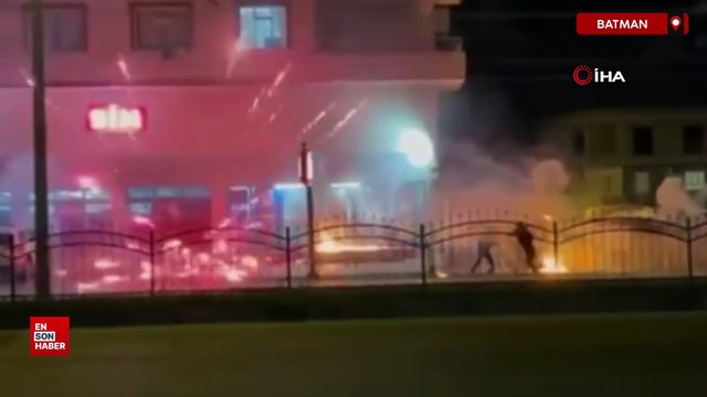 Batman'da molotof atan terör yandaşları marketi ateşe verdi