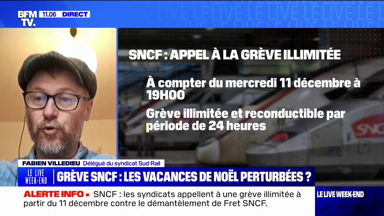 Grève SNCF: "Le premier avertissement aura lieu le 21 novembre", indique Fabien Villedieu, syndicat