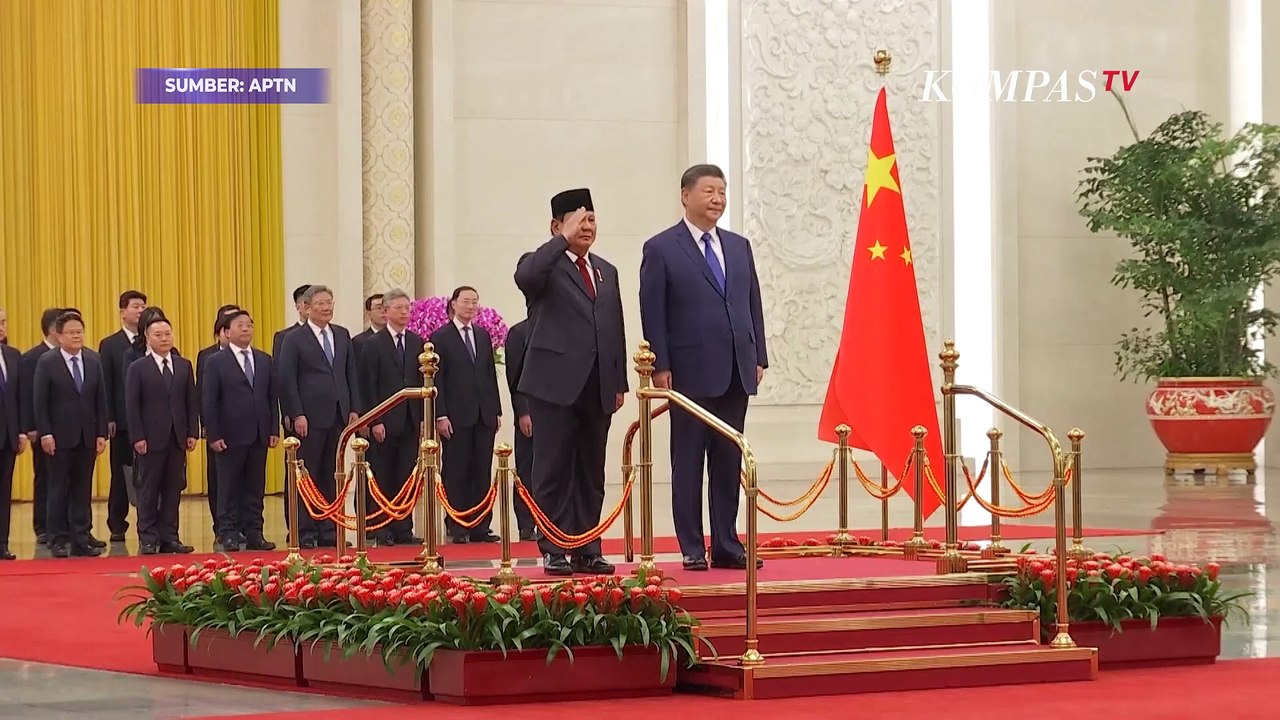 Momen Pertemuan Prabowo dan Xi Jinping, Disambut Band Militer China Lantunkan Indonesia Raya