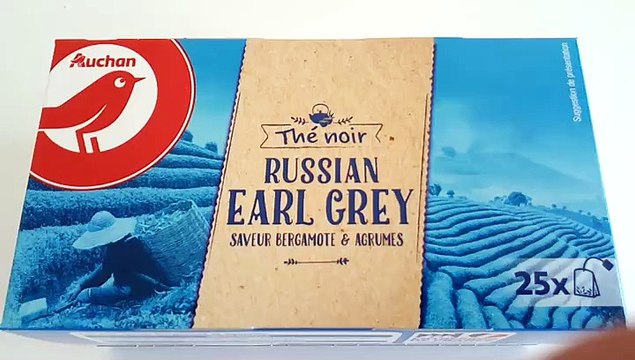 AUCHAN Auchan Thé noir earl grey 25 sachets 50g 25 sachets 50g
