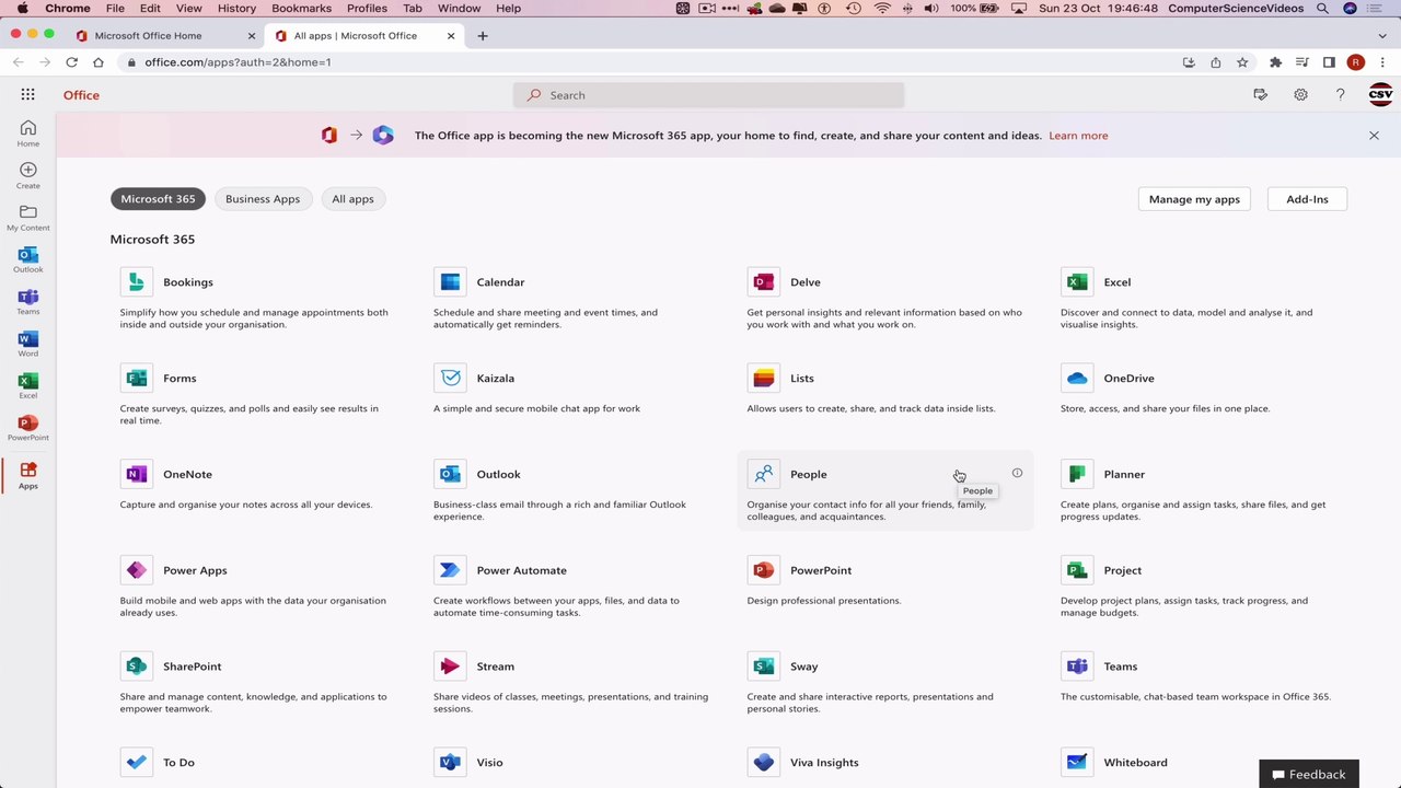 How to USE Microsoft People for Office 365 On a Mac - Tutorial 1 - Introduction - Basic Tutorial