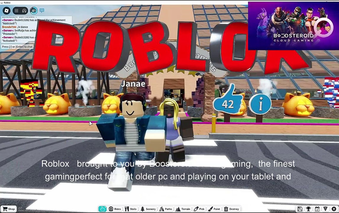 Roblox theme park tycoon 2 train ride  #Boosteroid #roblox