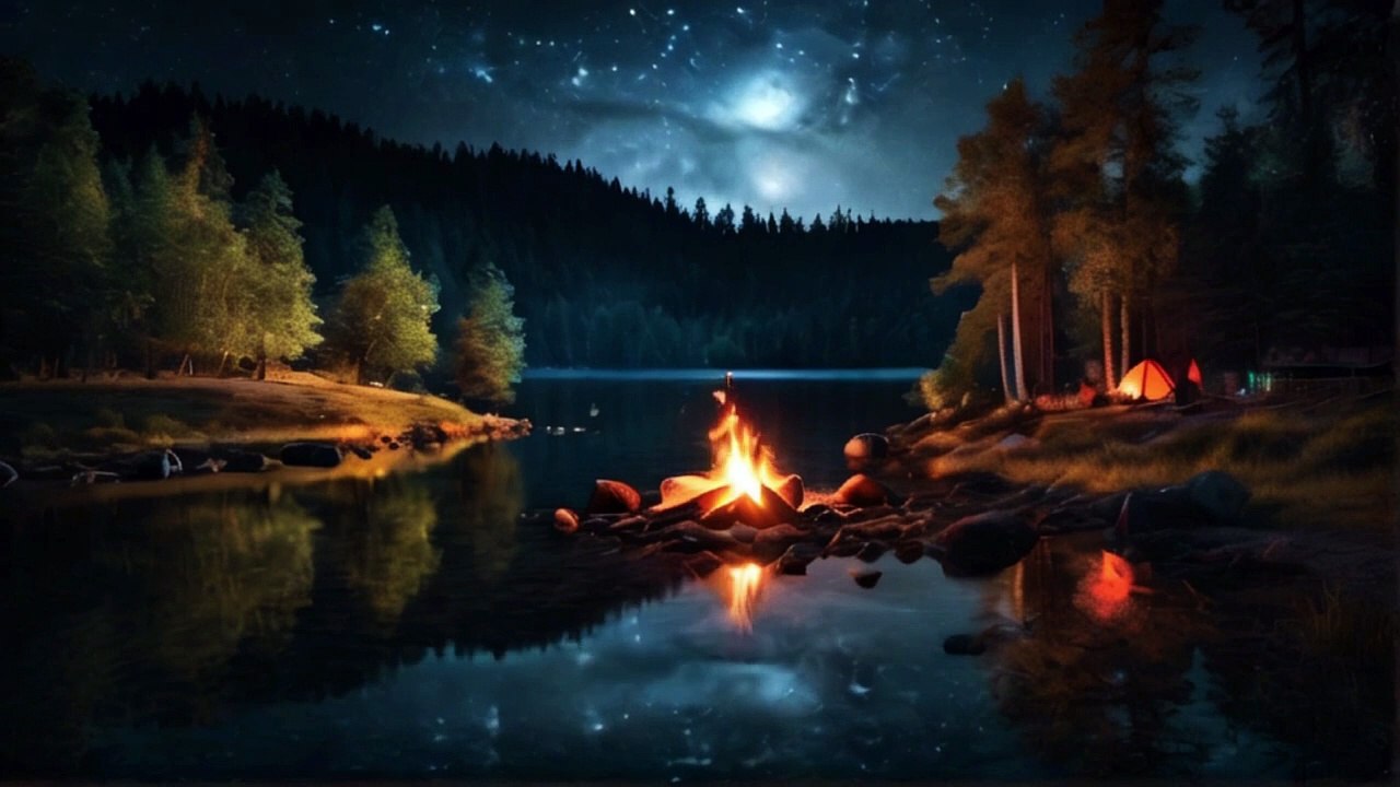 Sound night nature 🌳🌙 with Forest and Nature Ambience Sounds 🎵 sooting music for sleep 😴